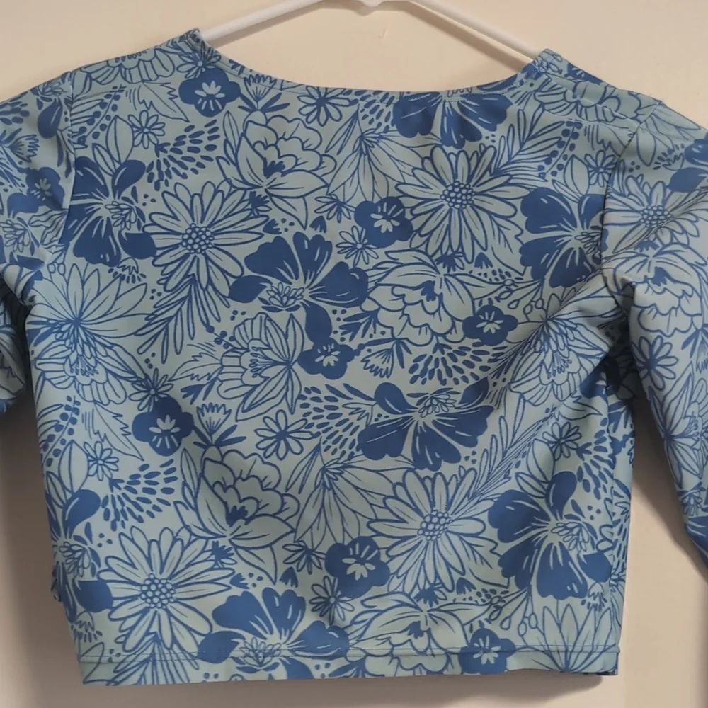 Art Class Girls‎ Blue Floral Swim Top Size Large